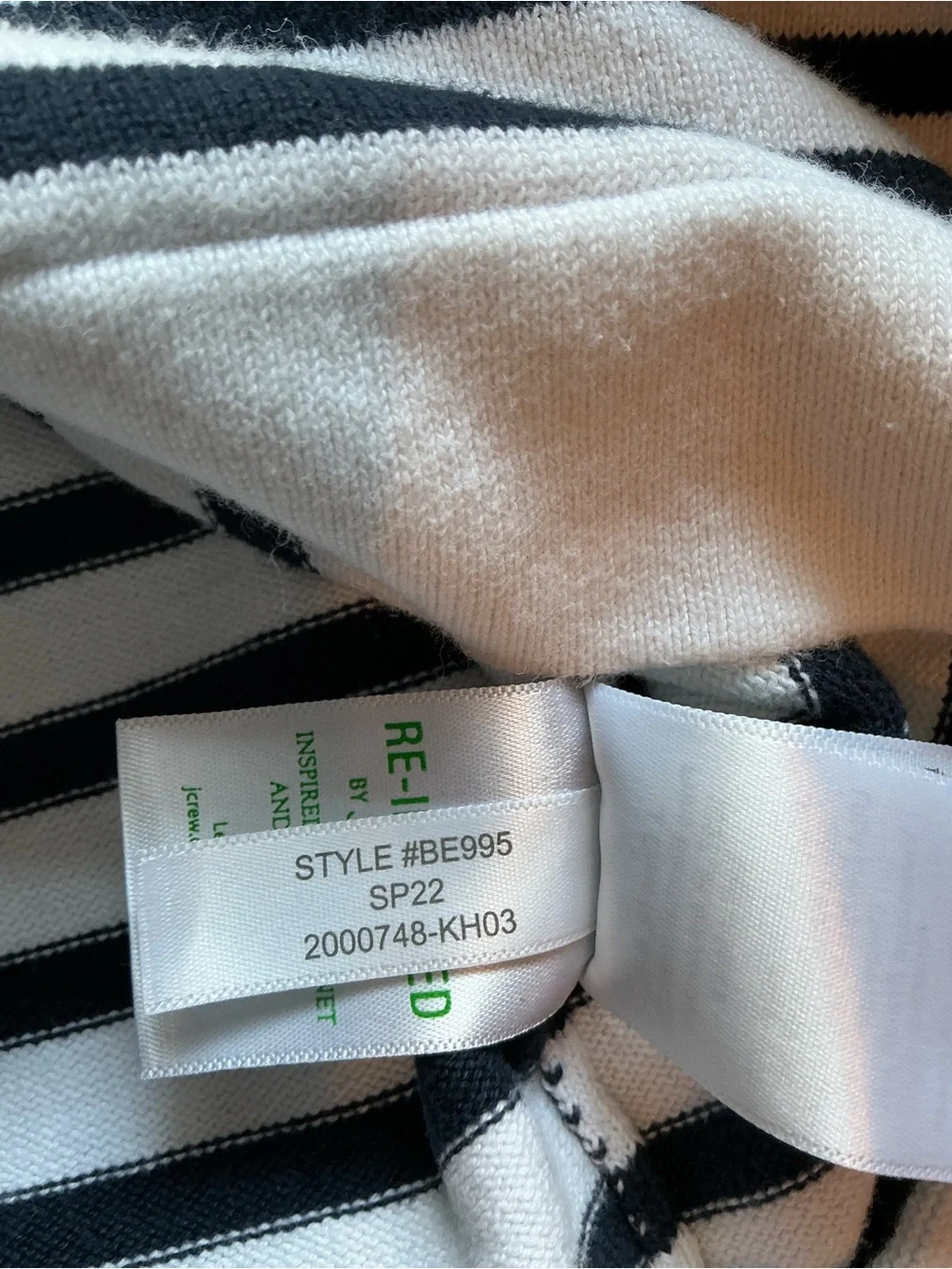 JCrew Men's Crewneck Black & White Striped Sweater XXL